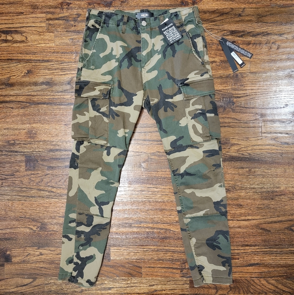 **SOLD** AMIRI WOMEN'S Camo Cargo Denim Pants Size 30 UK 12